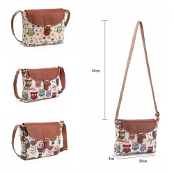 Gedruckte Owls - Crossbody Schulter kleine Tasche