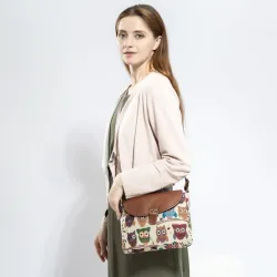Gedruckte Owls - Crossbody Schulter kleine Tasche