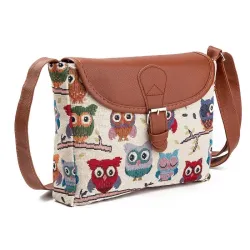 Gedruckte Owls - Crossbody Schulter kleine Tasche