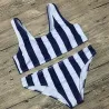 Striped swimsuit - bikini set with push upBeachwear