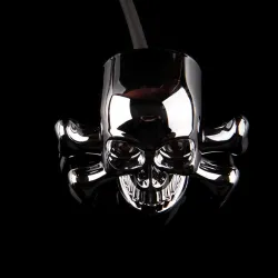 Chrome skull head - LED - motorcycle signal lights - indicators for Honda Yamaha Harley Chopper - 2pcsTurning lights