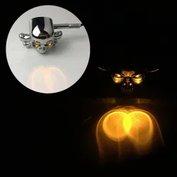 Chrom Totenkopf - LED - Motorrad Signalleuchten - Indikatoren für Honda Yamaha Harley Chopper - 2pcs