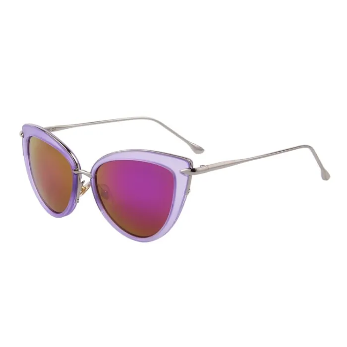 Retro cat eye - alloy frame - oval sunglasses - UV400Sunglasses