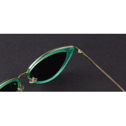 Retro cat eye - alloy frame - oval sunglasses - UV400Sunglasses