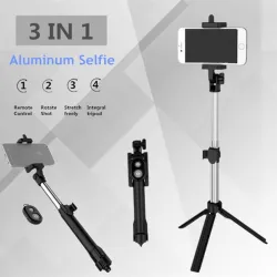 Tripod Bluetooth selfie stick with shutter button for smartphoneSelfie sticks