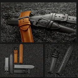 Leather watch band with black buckle for Xiaomi Huami Amazfit BipSmart-Wear