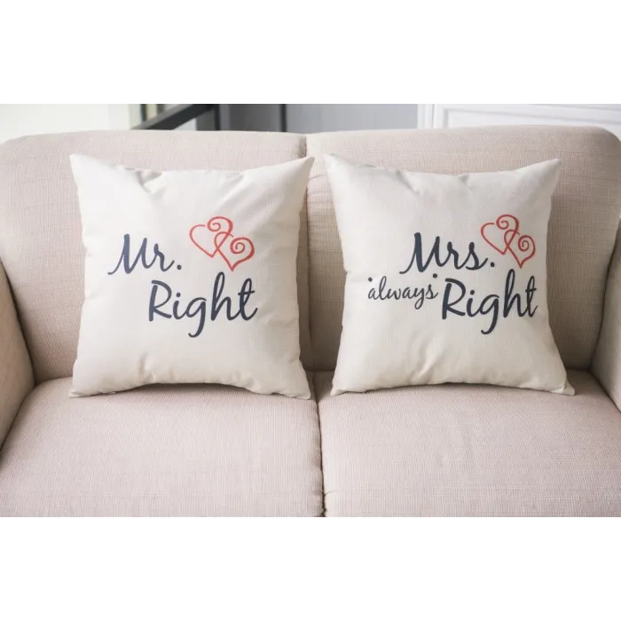 Herr & Frau Alway Right - Baumwollkissenabdeckung 44 * 44cm