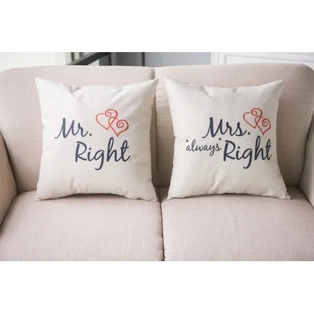 Herr & Frau Alway Right - Baumwollkissenabdeckung 44 * 44cm