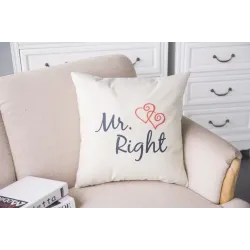 Herr & Frau Alway Right - Baumwollkissenabdeckung 44 * 44cm