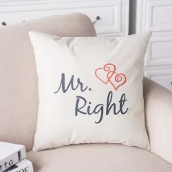 Herr & Frau Alway Right - Baumwollkissenabdeckung 44 * 44cm