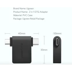 Ugreen 2 in 1 OTG Kabeladapter - micro USB - Typ C auf USB