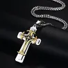 Stainless steel 24" necklace with cross pendantNecklaces