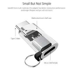USB 3.1 Type C Adapter Cable - Micro USB Female to Type C MaleCables