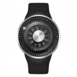 Ball rotation - stainless steel quartz watch with silicone strap