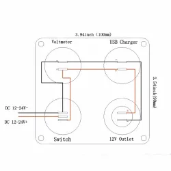 Dual USB socket charger 2.1A+2.1A + 12V & ON-OFF switch LED voltmeter 4 in 1 charger panel for car & motorcycleDiagnosis