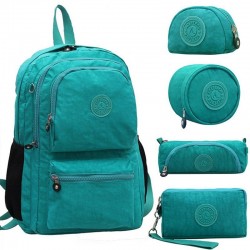 Waterproof nylon backpack 5 pcs set
