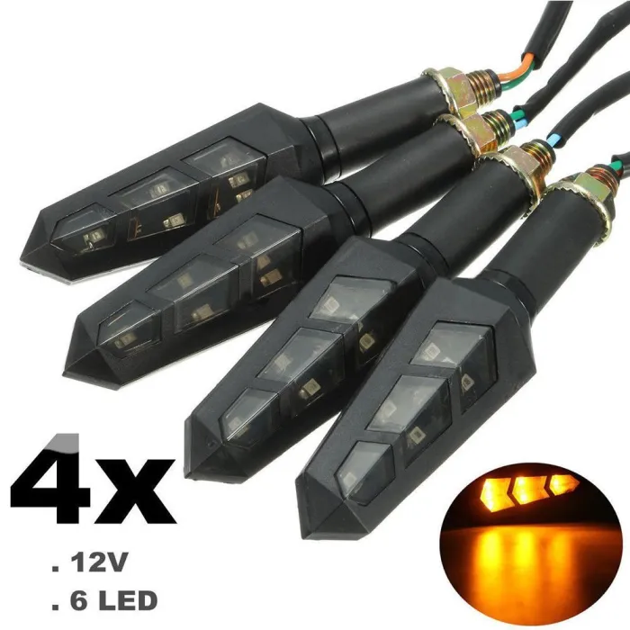 12V LED Drehsignal Bernstein Lichter - Motorrad Indikatoren 4pcs Set