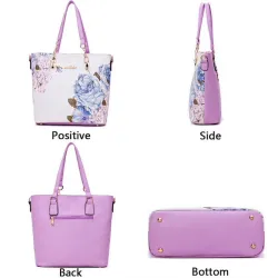 Ledertaschen mit Blumenprint - Set