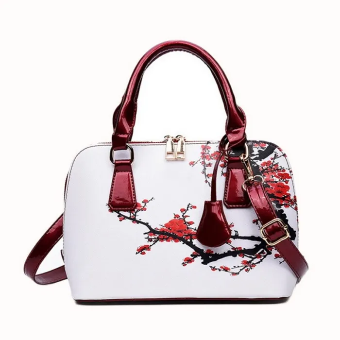 Ledertasche mit Blumenprint
