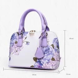 Ledertasche mit Blumenprint