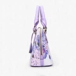 Leather bag with floral printHandbags