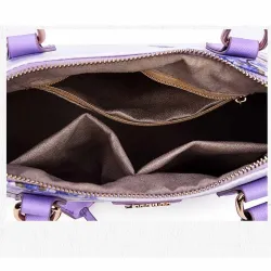 Leather bag with floral printHandbags