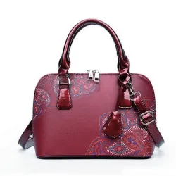 Ledertasche mit Blumenprint