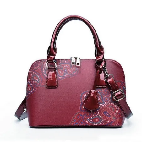 Ledertasche mit Blumenprint