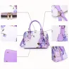 Leather bag with floral printHandbags