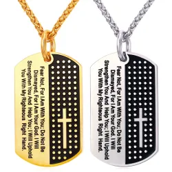 Cross & Bible verse pendant - stainless steel necklaceNecklaces