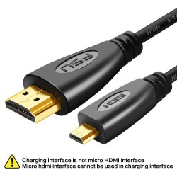 Vergoldet 3D 1080P HDMI auf Micro HDMI - D-Typ männlich auf HDMI männlich - Kabel