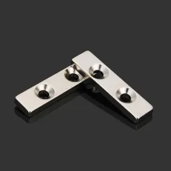 N35 starke Neodym Magnetblock 40 * 10 * 4mm - gesunken mit 2 Löchern 2pcs