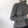Casual - lange Ärmel Pullover - gestreifter Schildkrötenhals