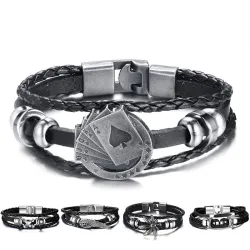 Vintage multilayer leather lucky braceletBracelets