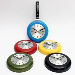 Metall Wanduhr in Form einer Pfanne - 8-10-12 Zoll