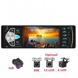 Bluetooth-Autoradio - Din 1 - 4 Zoll Display - MP3 / MP5 - Rückfahrkamera - Lenkungsfernbedienung