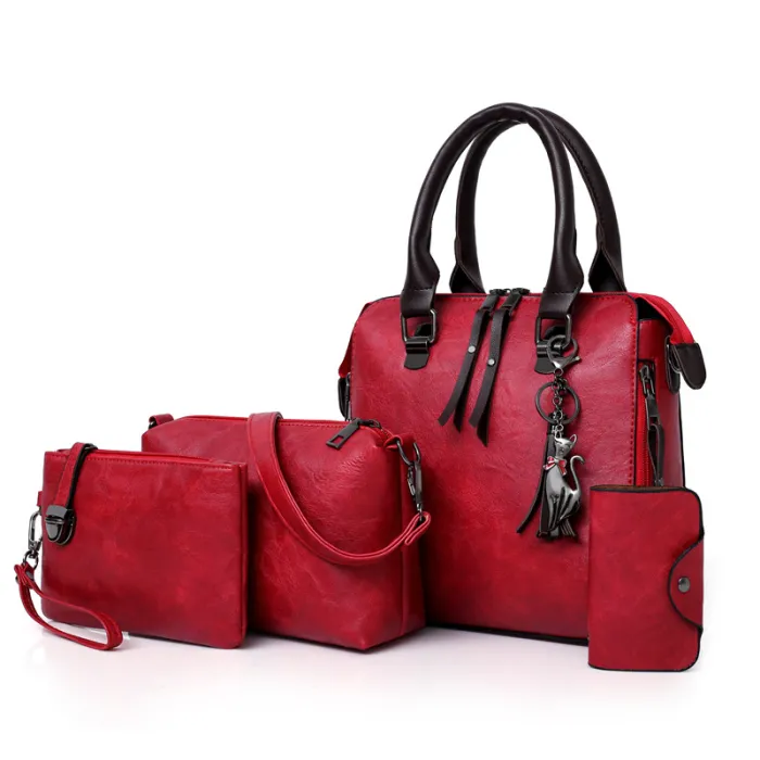 Luxus Ledertasche Set inkl. Geldbeutel 4 Stück