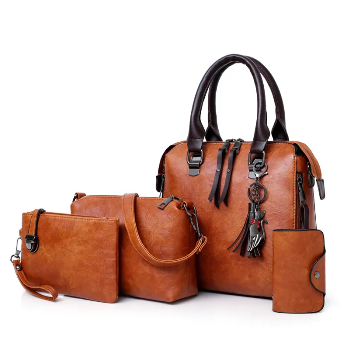 Luxus Ledertasche Set inkl. Geldbeutel 4 Stück