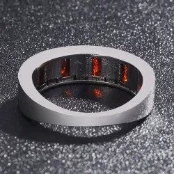 Crystal red retro gothic ring with skulls - unisexRings