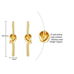 Goldknotentropfen - Ohrringe aus Edelstahl