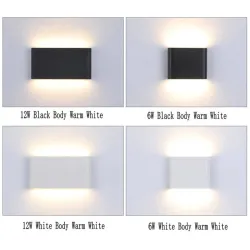 Modern 6W - 12W LED innen - Außenwandleuchte wasserdicht IP65