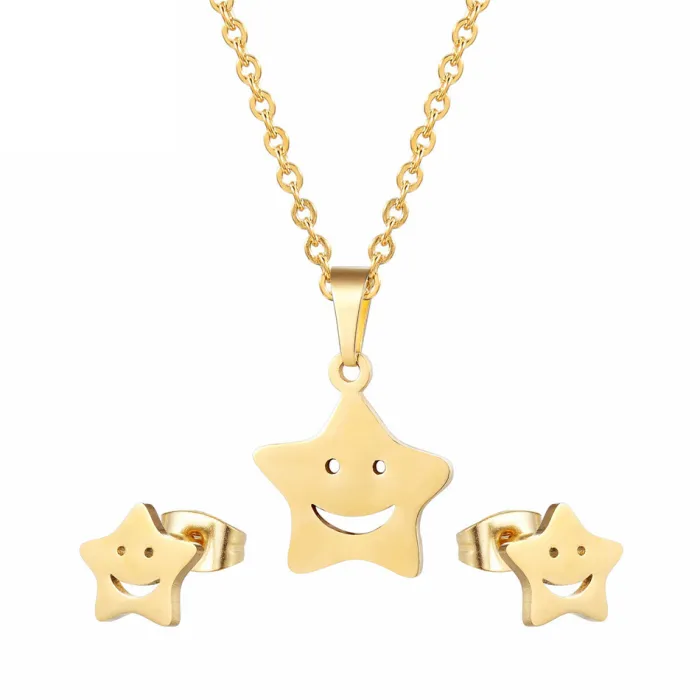 Gold & Silber Ohrringe & Halskette - Schmuckset