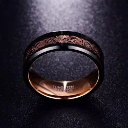 Tungsten Steel - Roségold Drachen - Ring