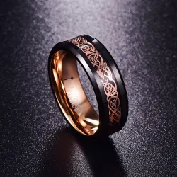Tungsten Steel - Roségold Drachen - Ring