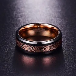 Tungsten Steel - Roségold Drachen - Ring