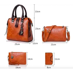 Luxus Ledertasche Set inkl. Geldbeutel 4 Stück