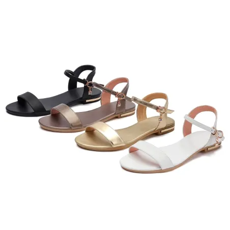 Echte Leder flache Sandalen