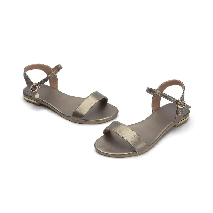 Echte Leder flache Sandalen