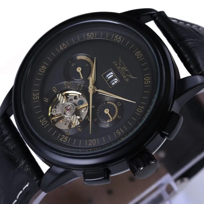 Leder mechanische Uhr