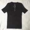 Casual Short Sleeve Top mit Reißverschluss - T-Shirt
